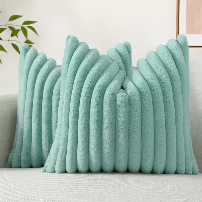 Reliable decorUhome Summer Cozy Faux Fur Throw Pillow Covers 16×16 Set of 2 Decorative Excellent