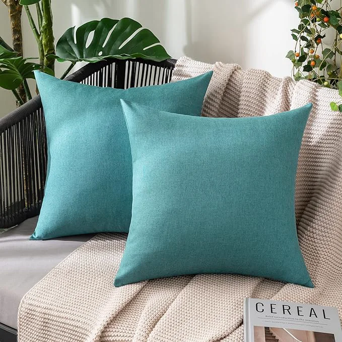 Top-Quality MIULEE Pack of 2 Decorative Outdoor Solid Waterproof Throw Pillow Covers Euro Fine
