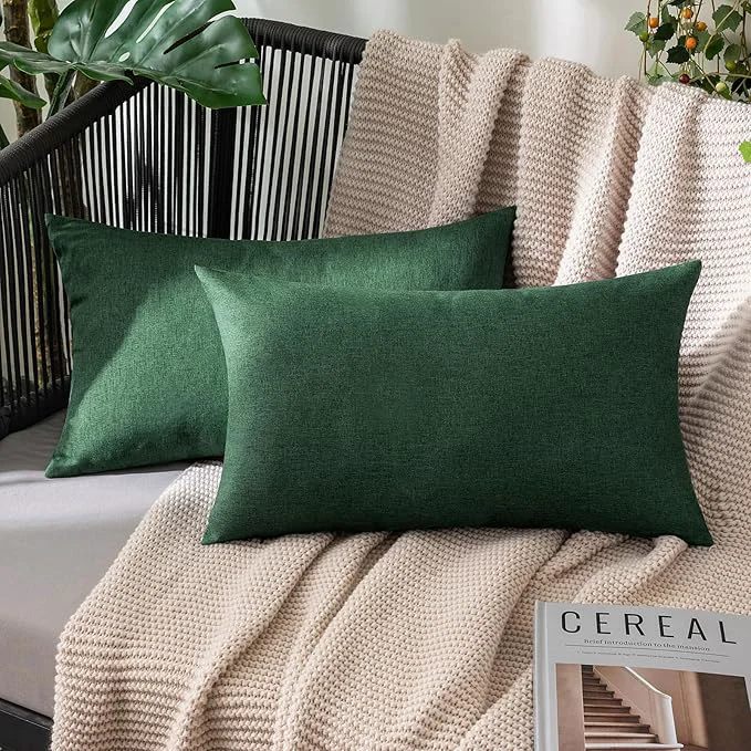 Minimalist MIULEE Pack of 2 Decorative Outdoor Solid Waterproof Throw Pillow Covers Faux Trendy