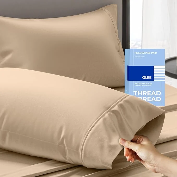 Environmentally Friendly Thread Spread Cotton King Size Pillow Cases Set of 2 Refined