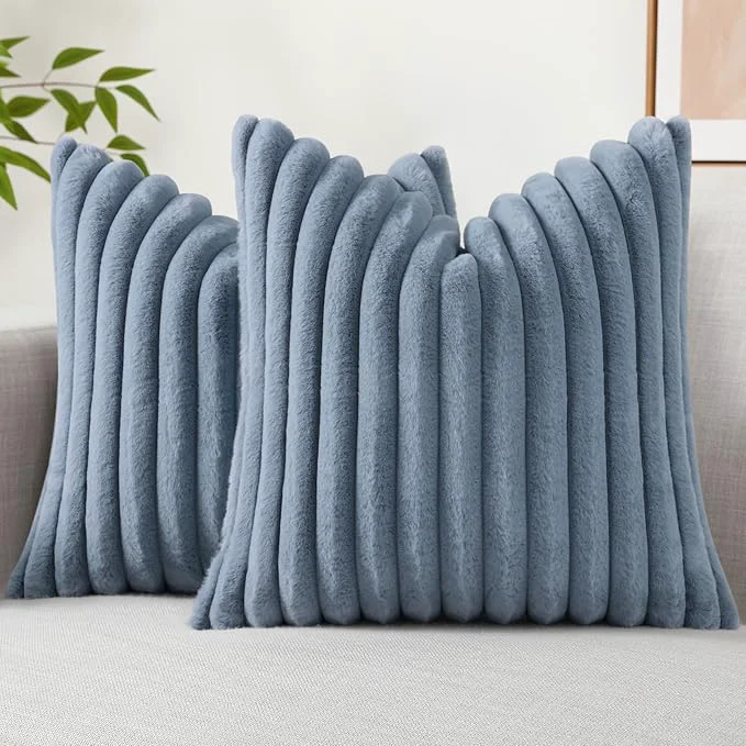 Original Design decorUhome Cozy Faux Fur Throw Pillow Covers 20×20 Set of 2 Decorative Soft Proven