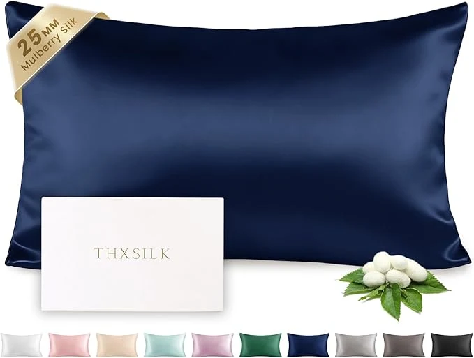 Certified THXSILK Silk Pillowcase for Hair and Skin Luxury 25 Momme Mulberry Silk Lightweight