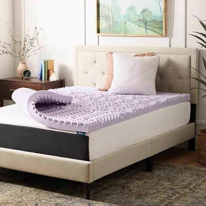 Certified LUCID Lavender Infused 3 Inch Memory Foam Mattress Topper Verified