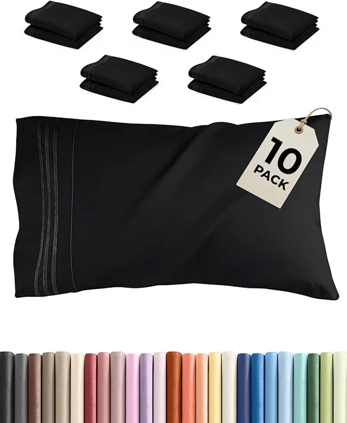 Organic King Pillow Cases Set of 10 Pure