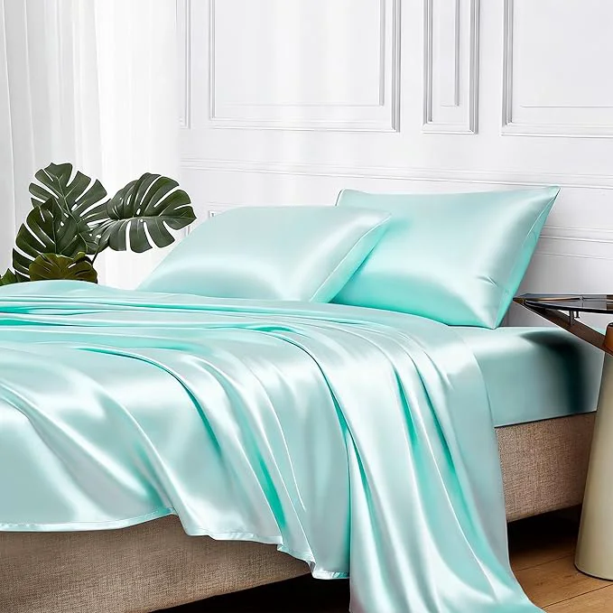 Comfortable MR HM Satin Bed Sheets Full Size Sheets Set Quality