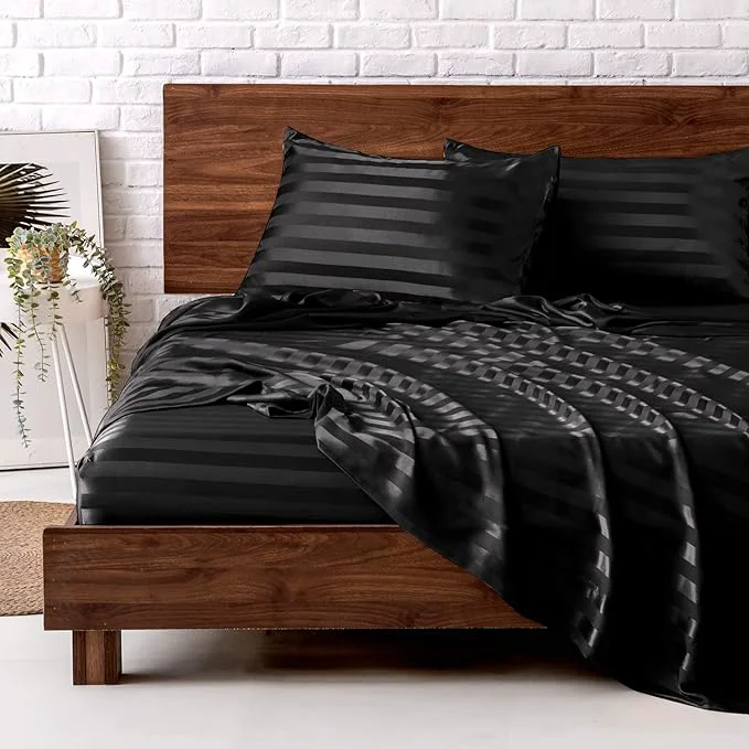 Versatile MR HM Satin Bed Sheets Twin XL Size Sheets Set Modern