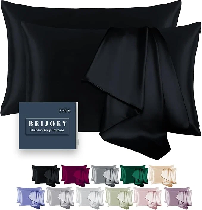 High-Grade Mulberry Silk Pillowcase 2 Pack Minimalist