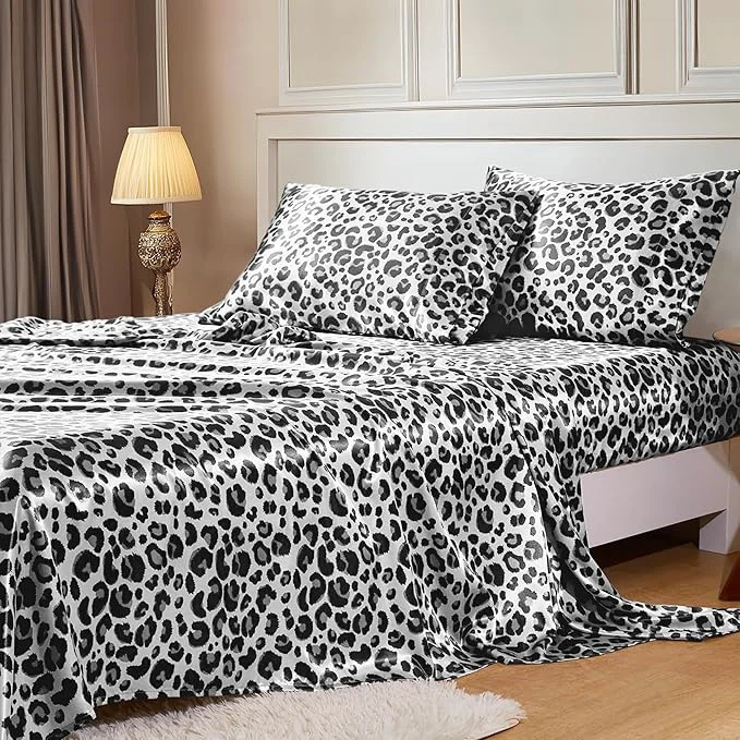 High-Performance MR HM Satin Sheets with Elastic Corner Straps Full Size Sheets Set Dependable