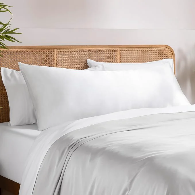 Unique Bare Home Rayon Made from Bamboo Luxury Body Size Cooling Pillowcase Solid