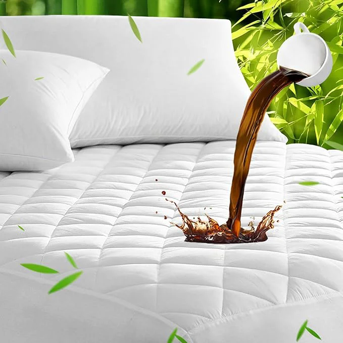 Natural UNILIBRA King Mattress Pad Waterproof Rayon Made from Bamboo Fitted Deep Top-Quality