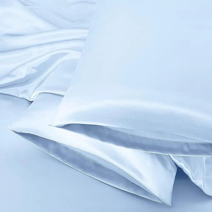 User-Friendly Aormenzy Satin Pillow Cases for Women Queen Size Set of 2 Baby Blue Satin Eco-Friendly