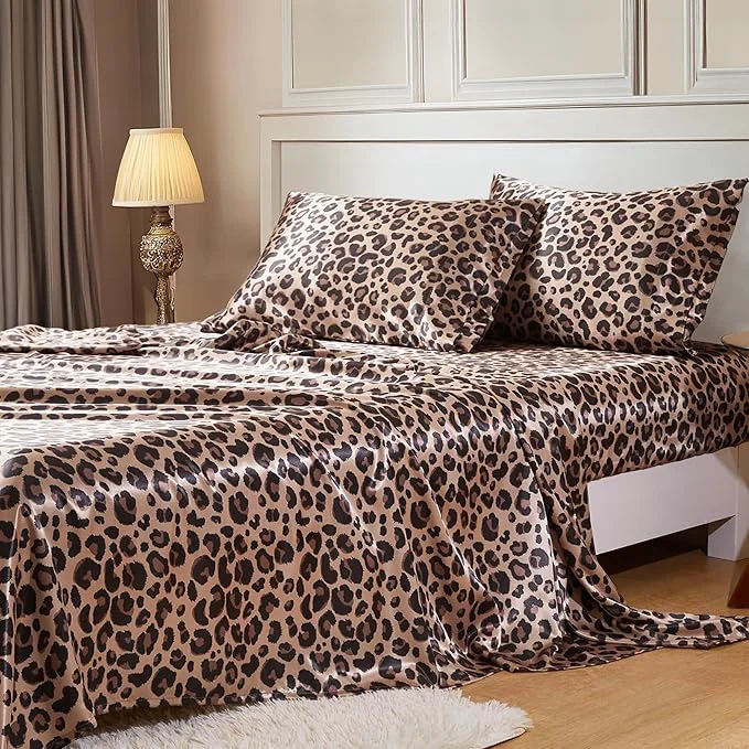 Smart MR HM Satin Bed Sheets with Elastic Corner Straps California King Size Sheets Proven