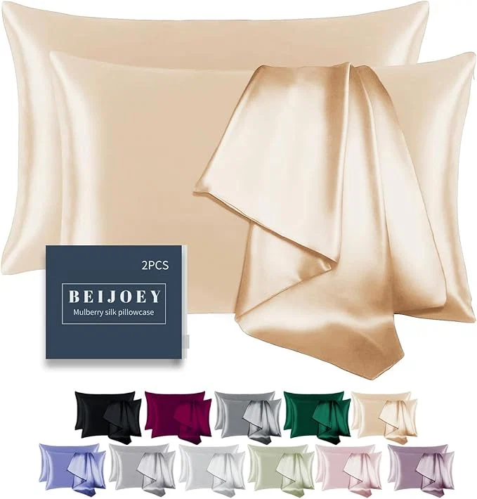 High-Grade Mulberry Silk Pillowcase 2 Pack Casual