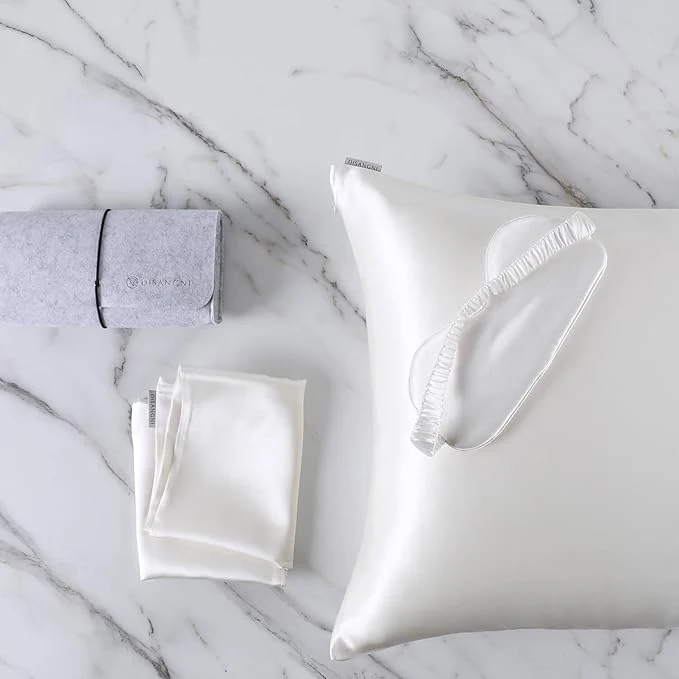 Clean DISANGNI Silk Indulgence Set Premium 22 Momme Mulberry Silk Pillowcase Eye Authentic