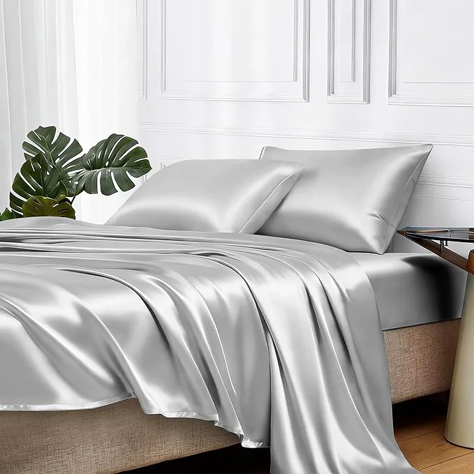 Certified MR HM Satin Bed Sheets Full Size Sheets Set Easy-to-Use