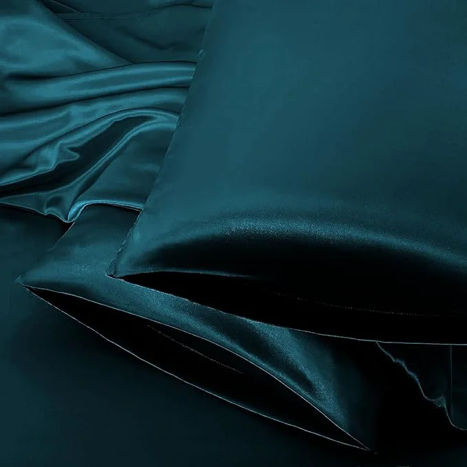 Sophisticated Aormenzy Satin Pillow Cases for Women King Size Set of 2 Dark Teal Satin Trusted