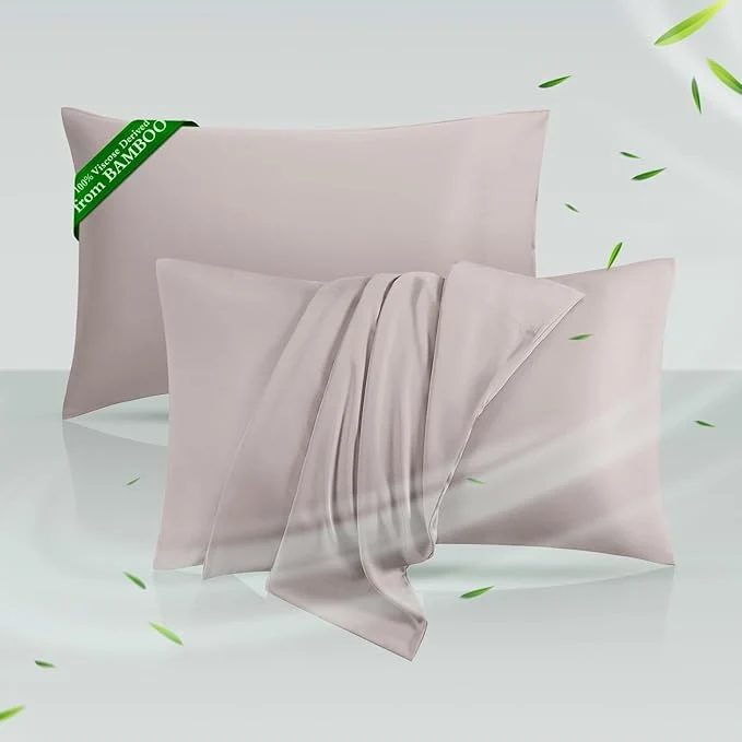 Breathable Cooling Pillowcases King Size Set of 2 Viscose Derived from Bamboo Verified
