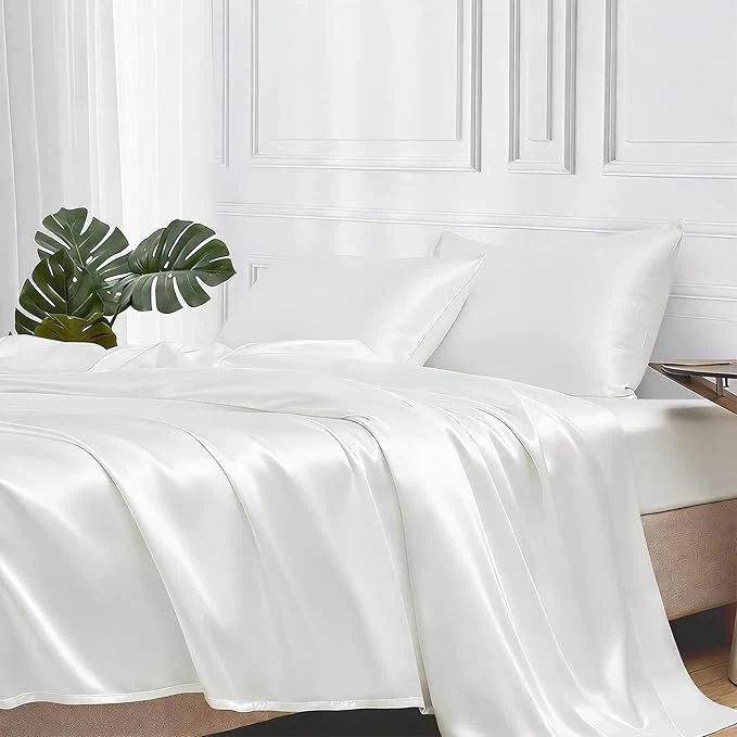 World-Class MR HM Satin Bed Sheets Twin XL Size Sheets Set Expertly Made