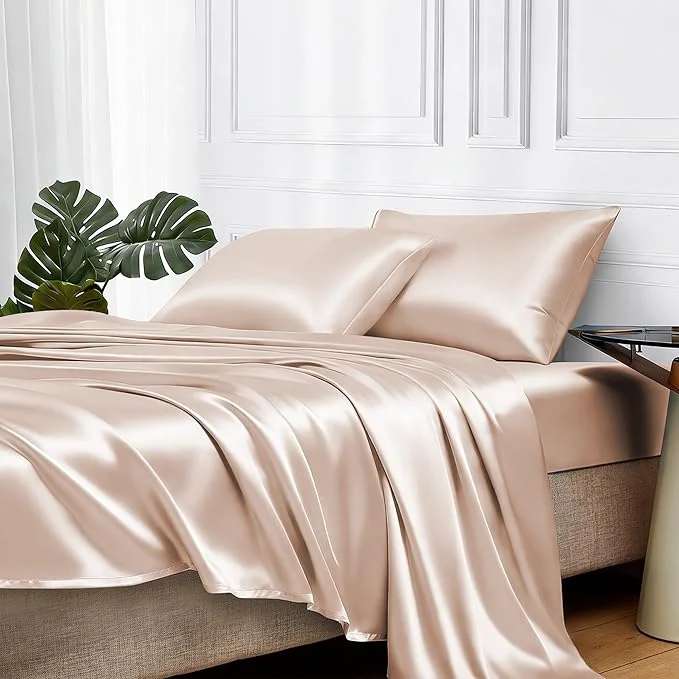 Certified MR HM Satin Bed Sheets Twin XL Size Sheets Set Classic