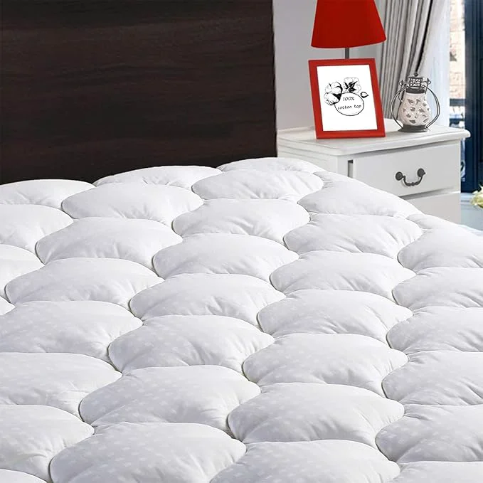 Elite LEISURE TOWN Cotton Twin XL Mattress Pad Fitted Quilted Mattress Cover Pillow Traditional