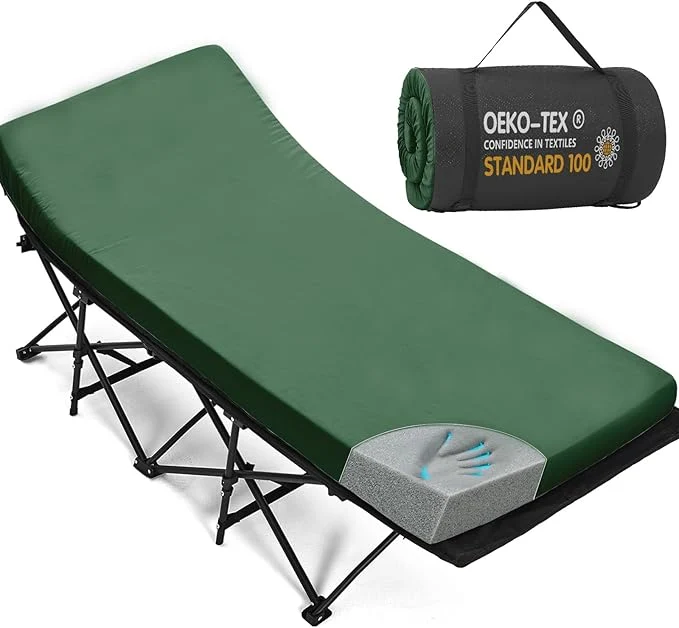 Proven CYMULA Camping Cot Mattress 2in Memory Foam Sleeping Pad Soft Warm Non-Slip Practical