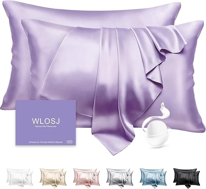 Casual Silk Pillow Cases 2 Pack King Size Mulberry Silk Pillowcase Set of 2 Easy-to-Use