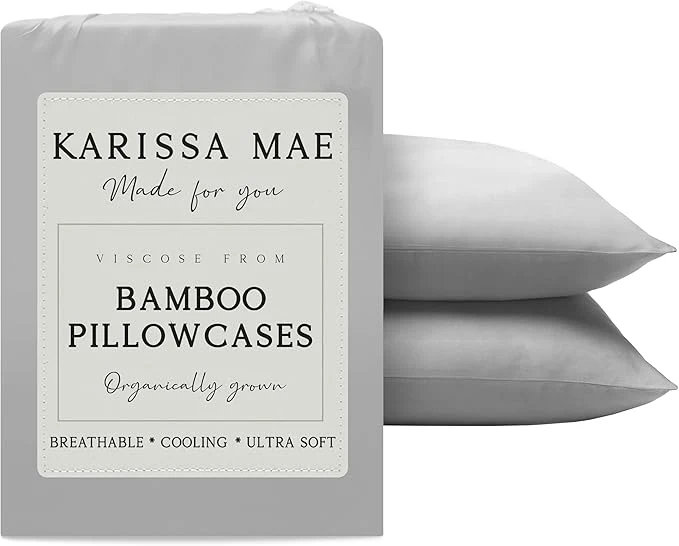 Solid Karissa Mae Cooling Bamboo Viscose Standard Size Pillowcase Set Classic