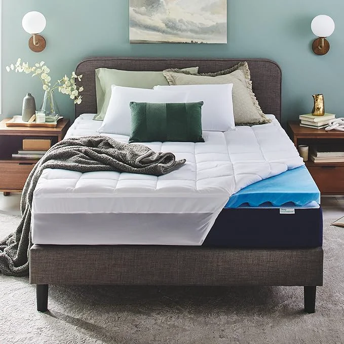 Eco-Friendly Sleep Innovations Dual Layer 4 Inch Memory Foam Mattress Topper King Size Specialty