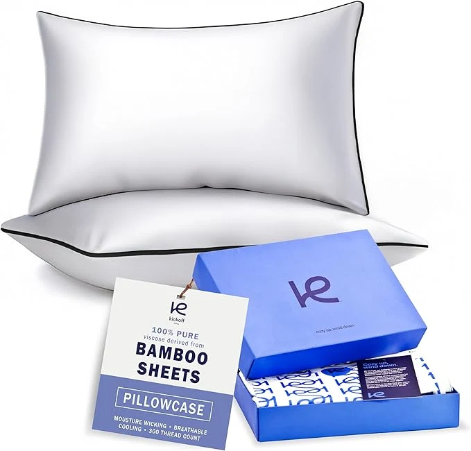 Stylish Kickoff Viscose Bamboo Pillowcase Organic Hidden Zippered Viscose Bamboo Enhanced