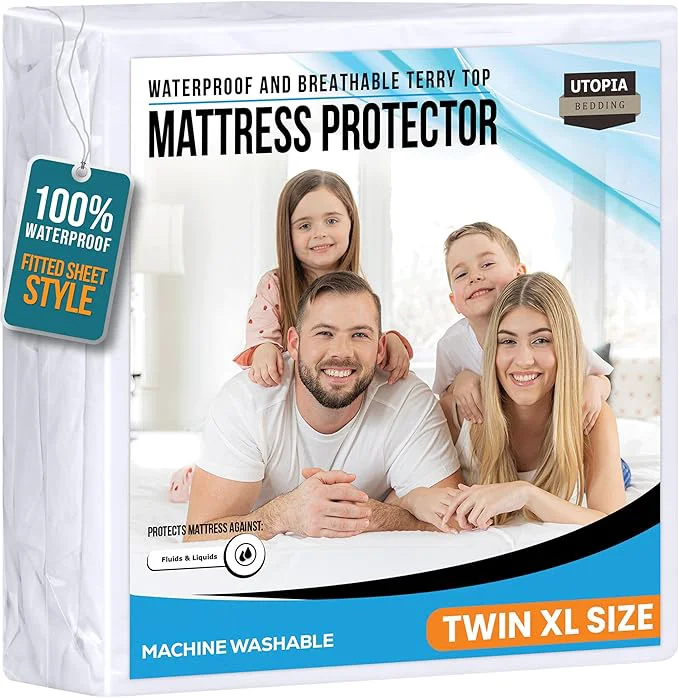 Enhanced Twin XL Size Mattress Protector Waterproof Premium 200 GSM Terry Mattress Cover Reliable