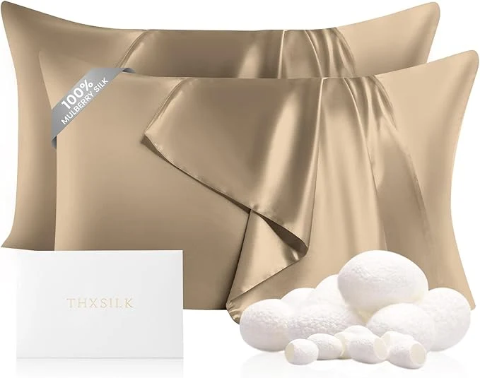 High-Grade THXSILK Set of 2 Mulberry Silk Pillowcase Enhanced