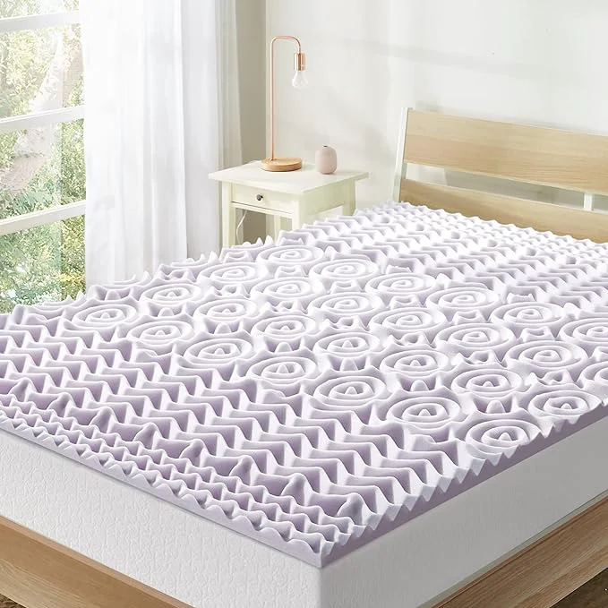 Exceptional Mellow 1.5 Inch 5-Zone Memory Foam Mattress Topper Soothing Lavender Infusion Fine Crafted