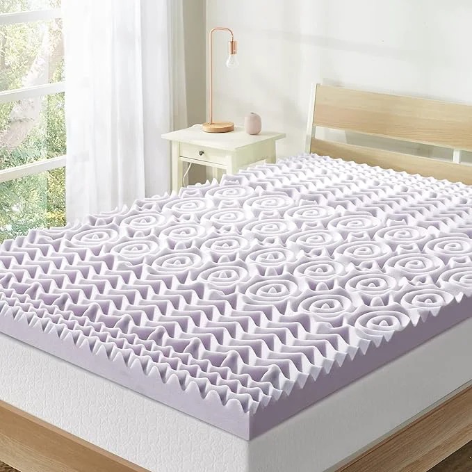 Minimalist Mellow 3 Inch 5-Zone Memory Foam Mattress Topper Soothing Lavender Infusion Pure