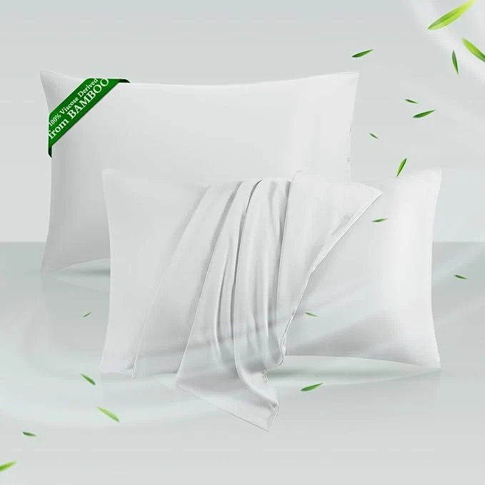 Exceptional Cooling Pillowcases King Size Set of 2 Viscose Derived from Bamboo Stylish