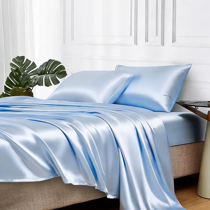 Eco-Friendly MR HM Satin Bed Sheets King Size Sheets Set Fast