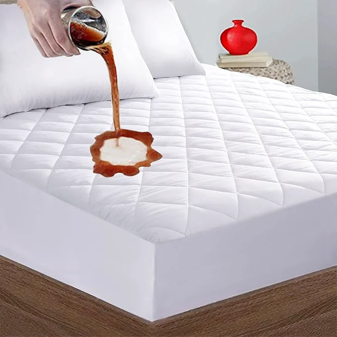 Elegant Quilted Fitted Twin Mattress Pad Cover Waterproof Mattress Protector Deep Classic