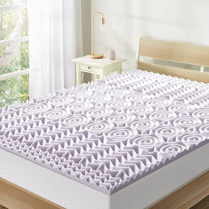 Contemporary Mellow 1.5 Inch 5-Zone Memory Foam Mattress Topper Soothing Lavender Infusion Powerful