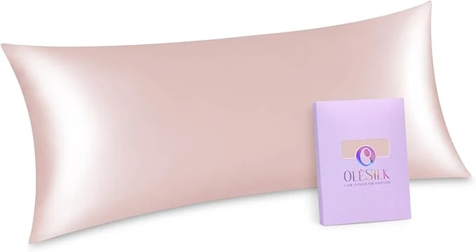 High-Grade OLESILK Silk Body Pillowcase 20×54 Zippered Mulberry Silk Genuine