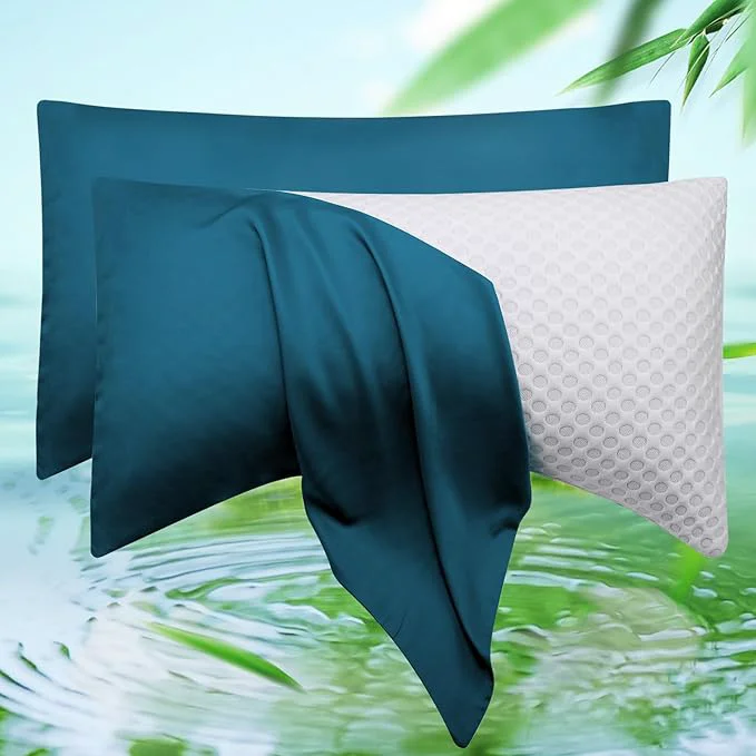 Traditional Cooling Crescent Pillow Cases Queen Size Set of 2 Smart