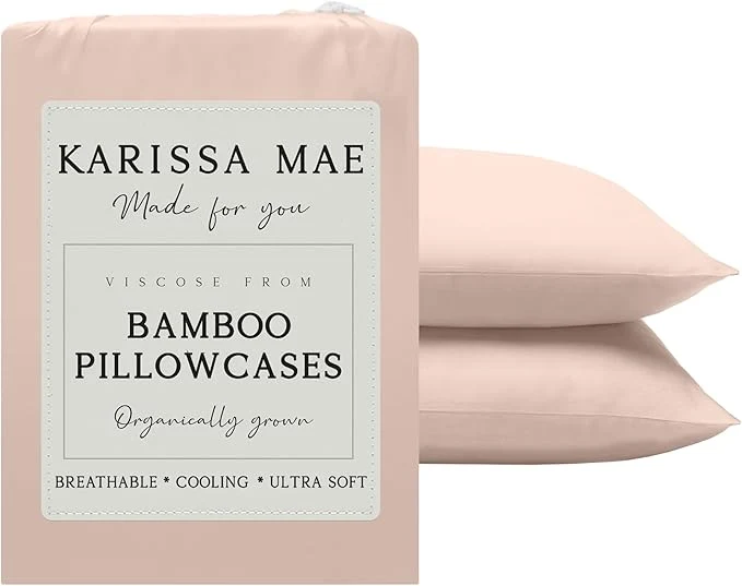 Versatile Karissa Mae Cooling Bamboo Viscose Standard Size Pillowcase Set Fine Crafted