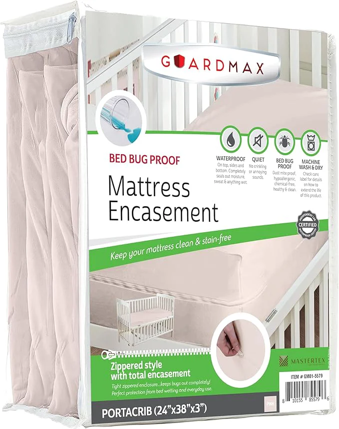 Responsible Guardmax Jersey Knitted Mini Crib Size Zippered Mattress Encasement Durable