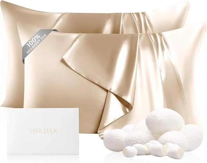 Contemporary THXSILK Set of 2 Mulberry Silk Pillowcases Consistent