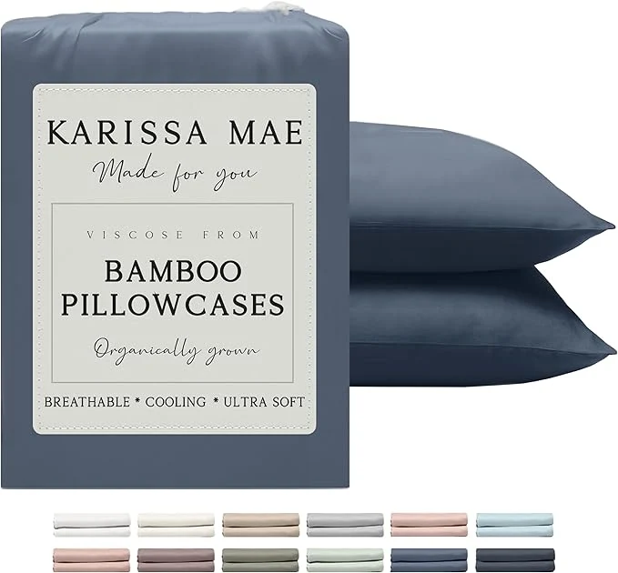 Original Karissa Mae Cooling Bamboo Viscose King Size Pillowcase Set FSC Efficient