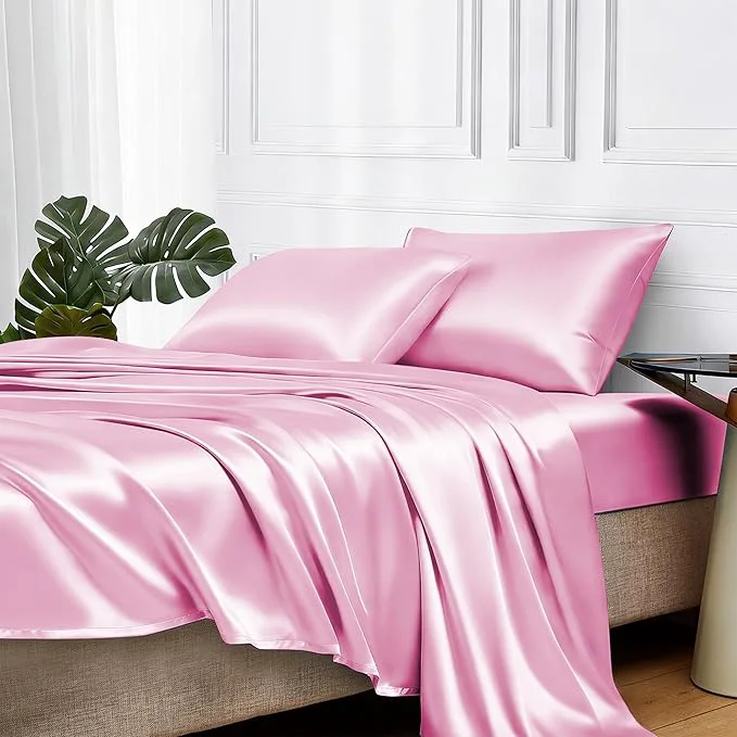 Original MR HM Satin Bed Sheets Twin XL Size Sheets Set Consistent