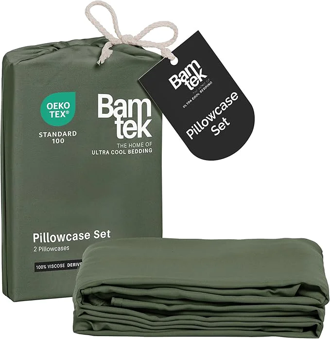 Sustainable Pillow Cases King Size Set of 2 Pillowcases Viscose from Bamboo Cooling Natural