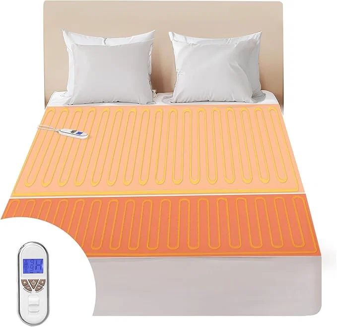 Breathable Bwarm Premium Multi-Zone Electric Heated Mattress Pad Twin Size 9 Heat Settings User-Friendly