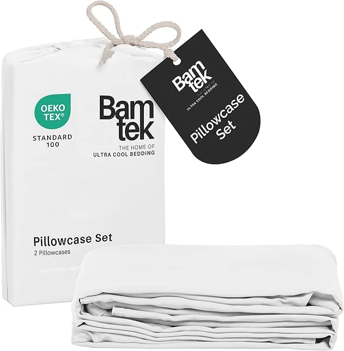 Reusable Pillow Cases King Size Set of 2 Pillowcases Viscose from Bamboo Cooling Optimized