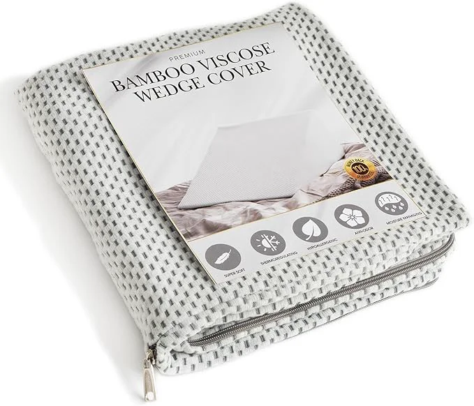 Sustainable Bamboo Viscose Top Layer Wedge Pillow Case Cover 24 L x 24 W x 7.5 H Trusted