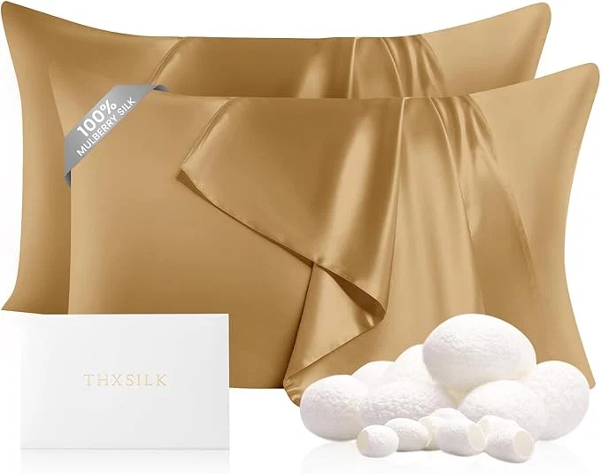 Flexible THXSILK Set of 2 Pure Mulberry Silk Pillowcases Optimized