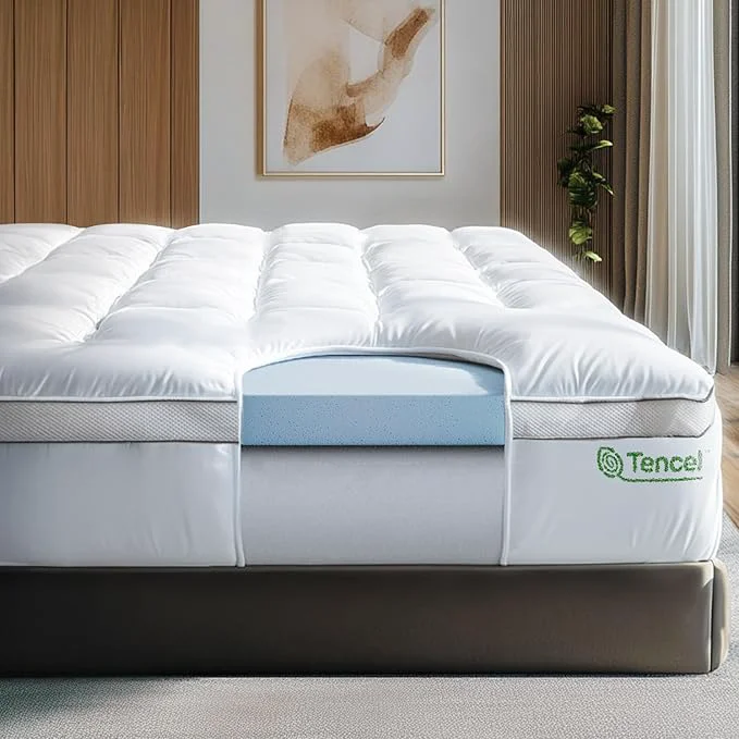 Healthy ViscoSoft 3 Inch Pillow Top Memory Foam Mattress Topper Short Queen Reusable